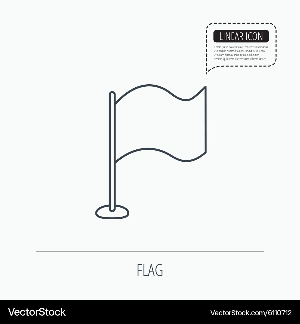 Waving flag icon location pointer sign vector image