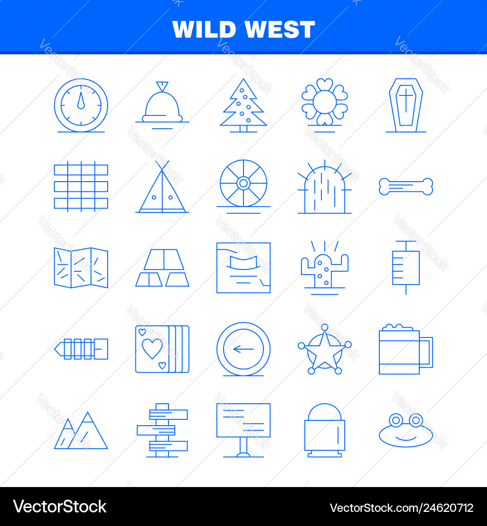 Wild west line icon for web print and mobile uxui Wild west line icon for web print and mobile uxui vector image