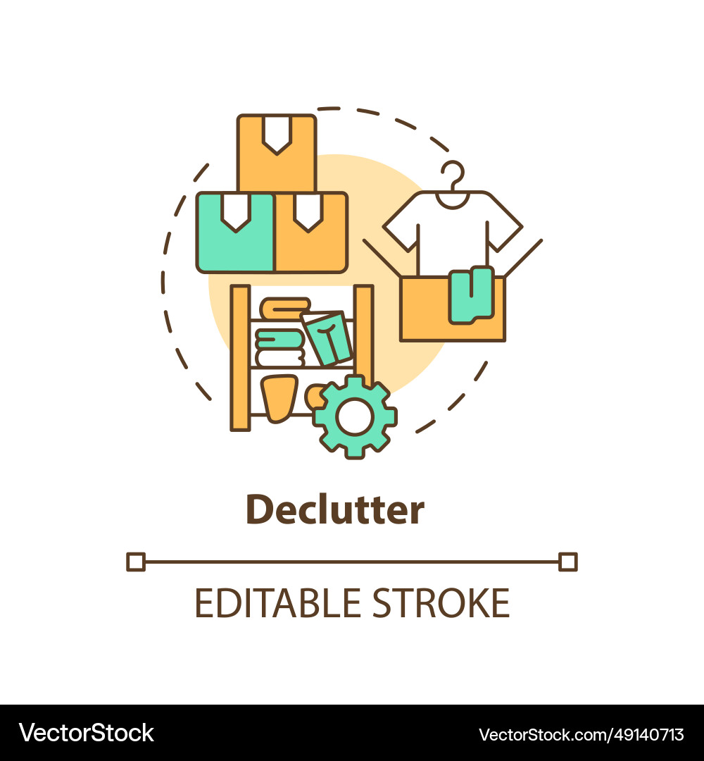 2d simple thin linear colorful declutter icon 2d simple thin linear colorful declutter icon Vector Image