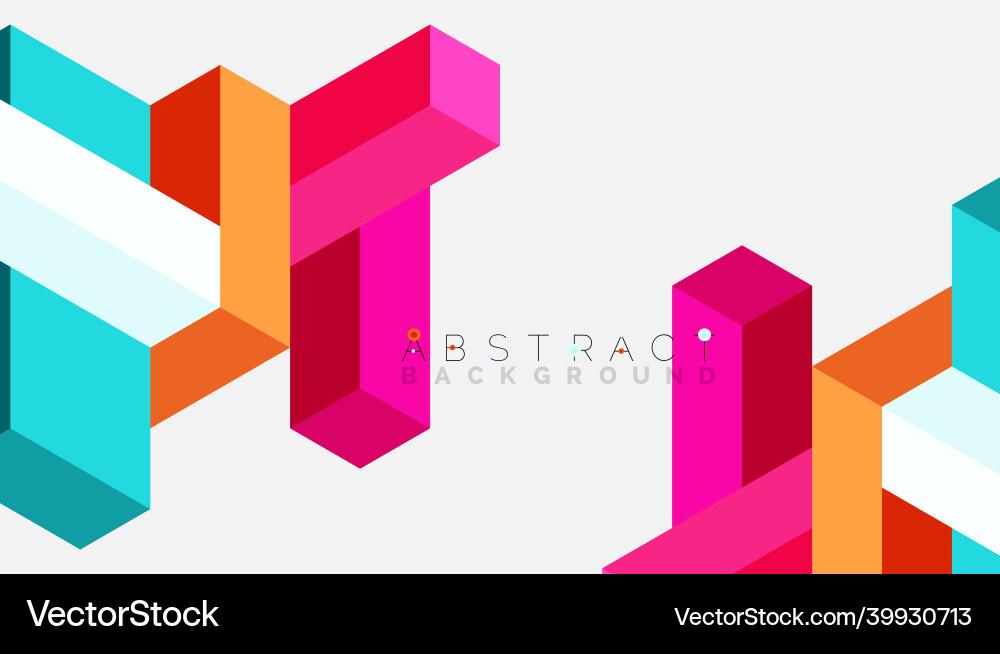 Abstract background 3d cubes cubic elements vector image