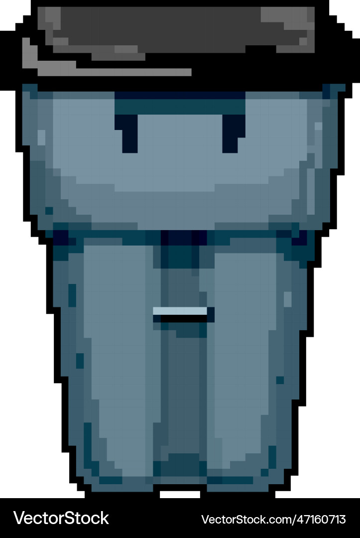 Box trash bin garbage game pixel art vector image
