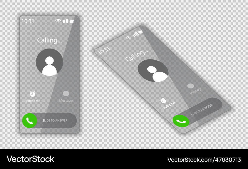 Call screen concept ui set with realistic Call screen concept ui set with realistic vector image
