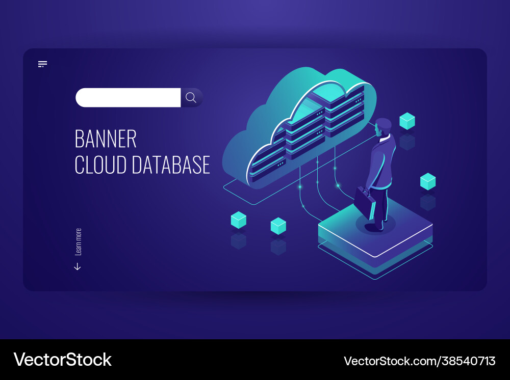 Cloud database isometric icon data Cloud database isometric icon data vector image