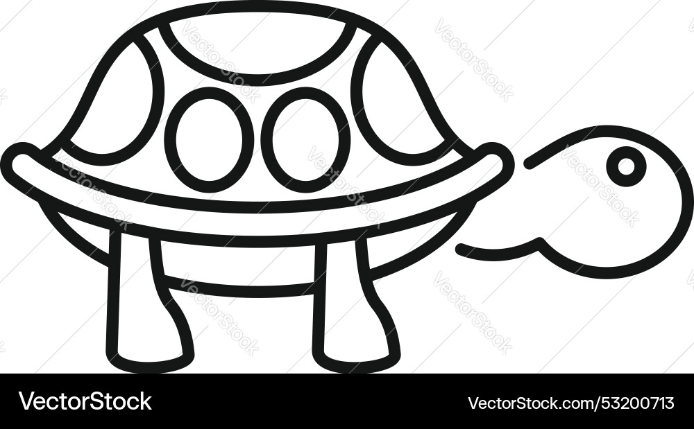 Cute turtle walking side view line icon tortoise Vector Image