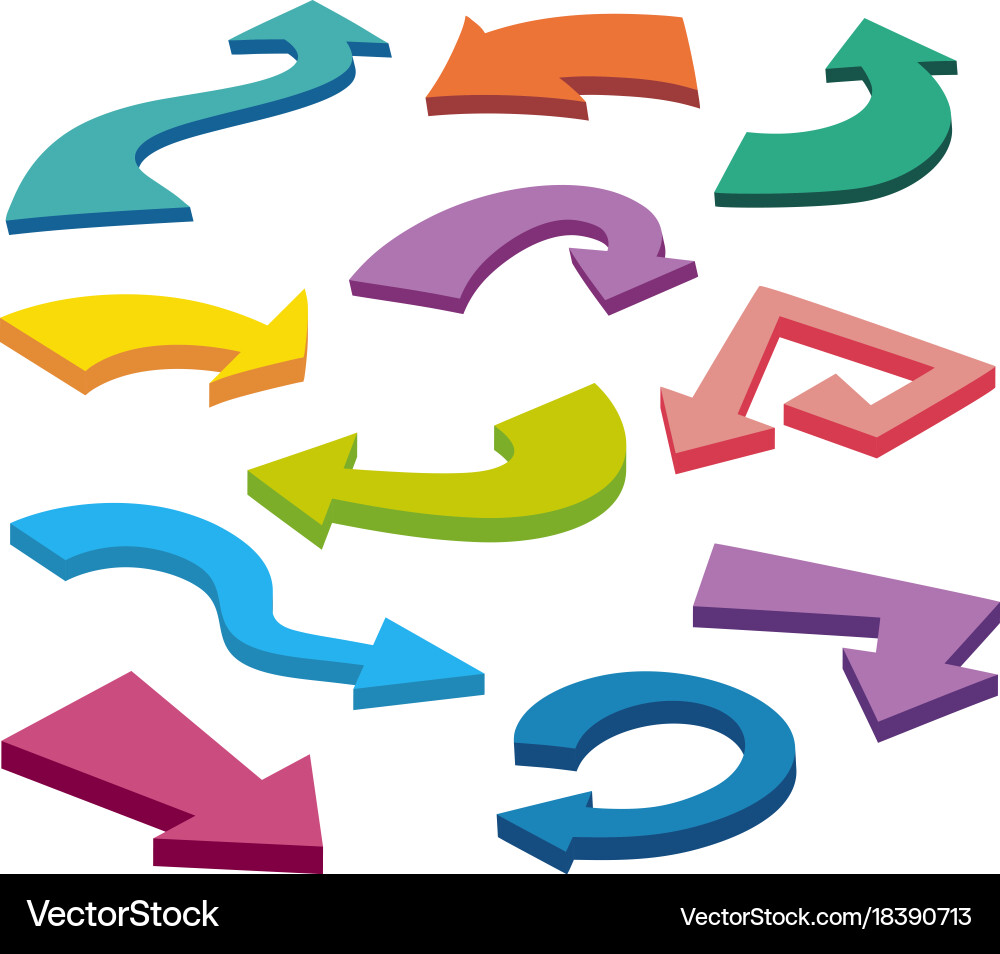 Different patterns of arrows vector image