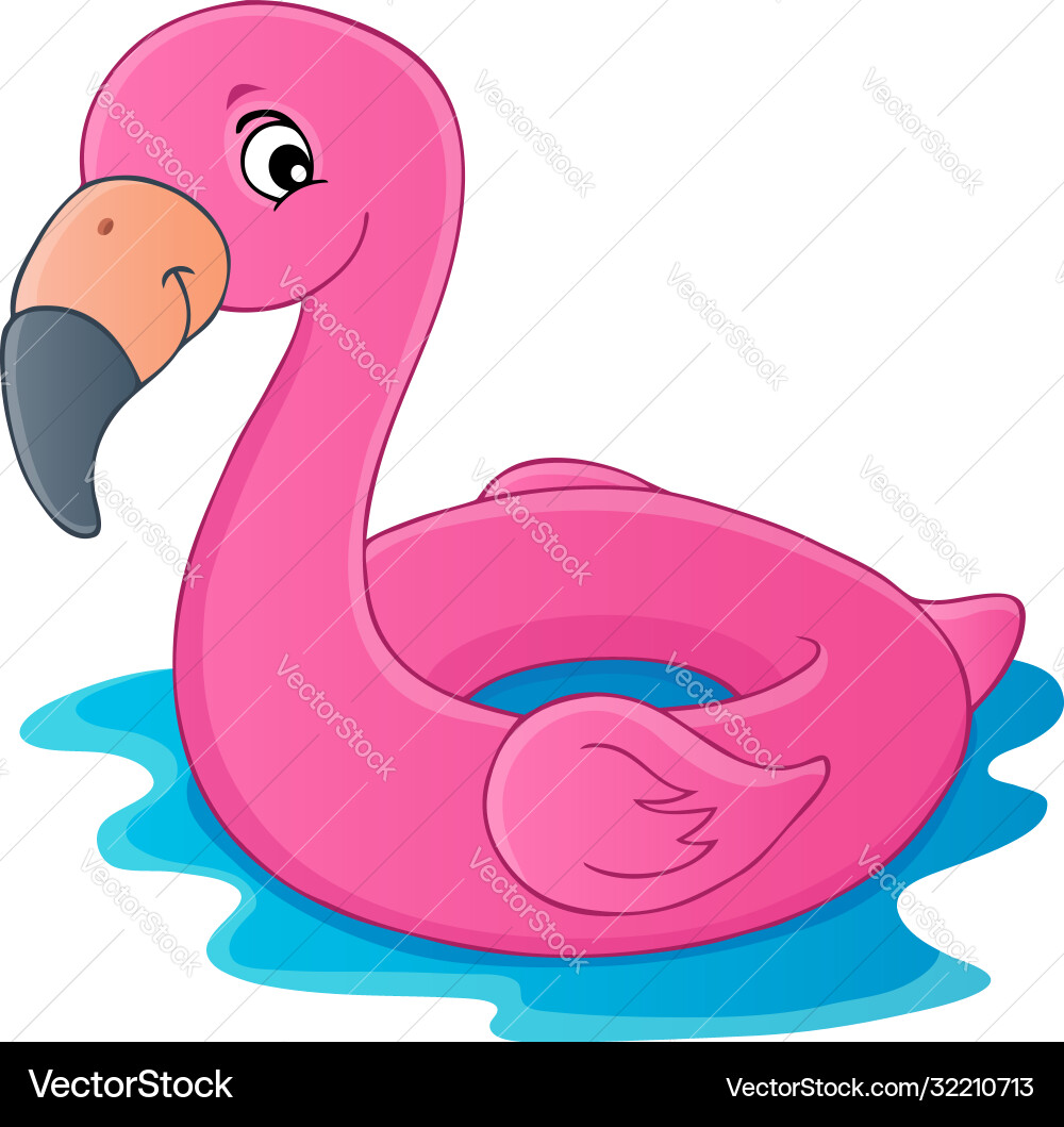 Flamingo float theme image 1 vector image
