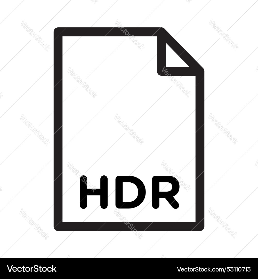 Hdr image file extension icon vector image