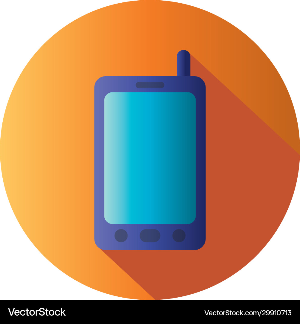Isolated digital smartphone block gradient style vector image