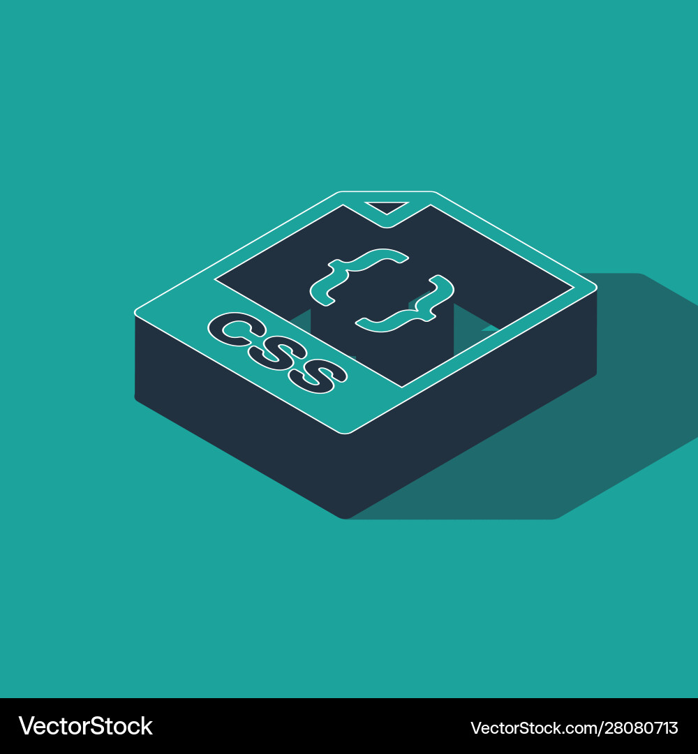 Isometric css file document download button Isometric css file document download button Vector Image