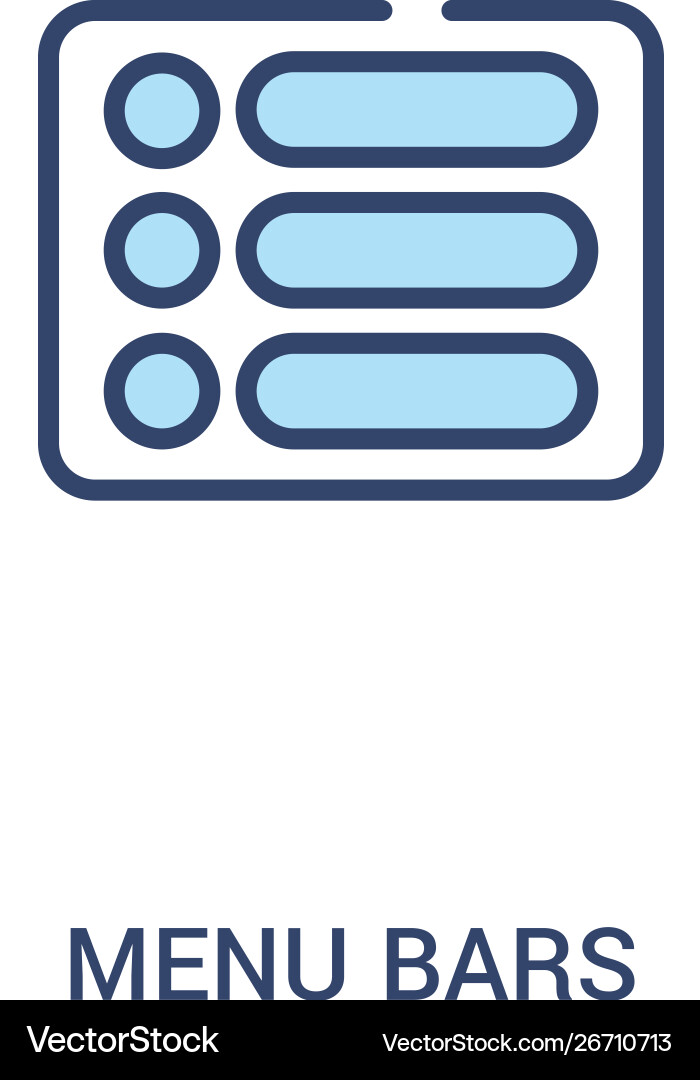 Menu bars concept 2 colored icon simple line Menu bars concept 2 colored icon simple line vector image
