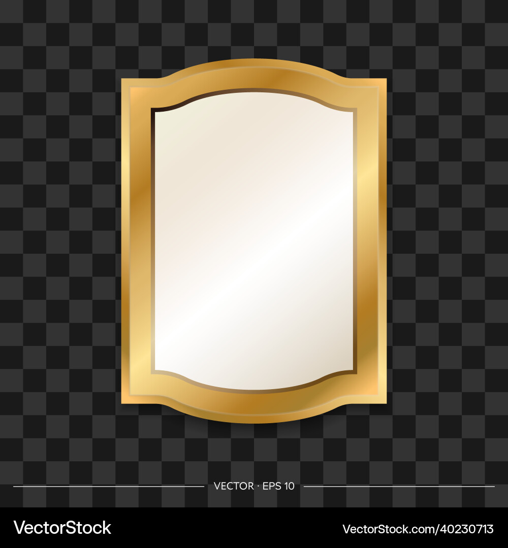 Mirror and gold icon realistic design Mirror and gold icon realistic design Vector Image