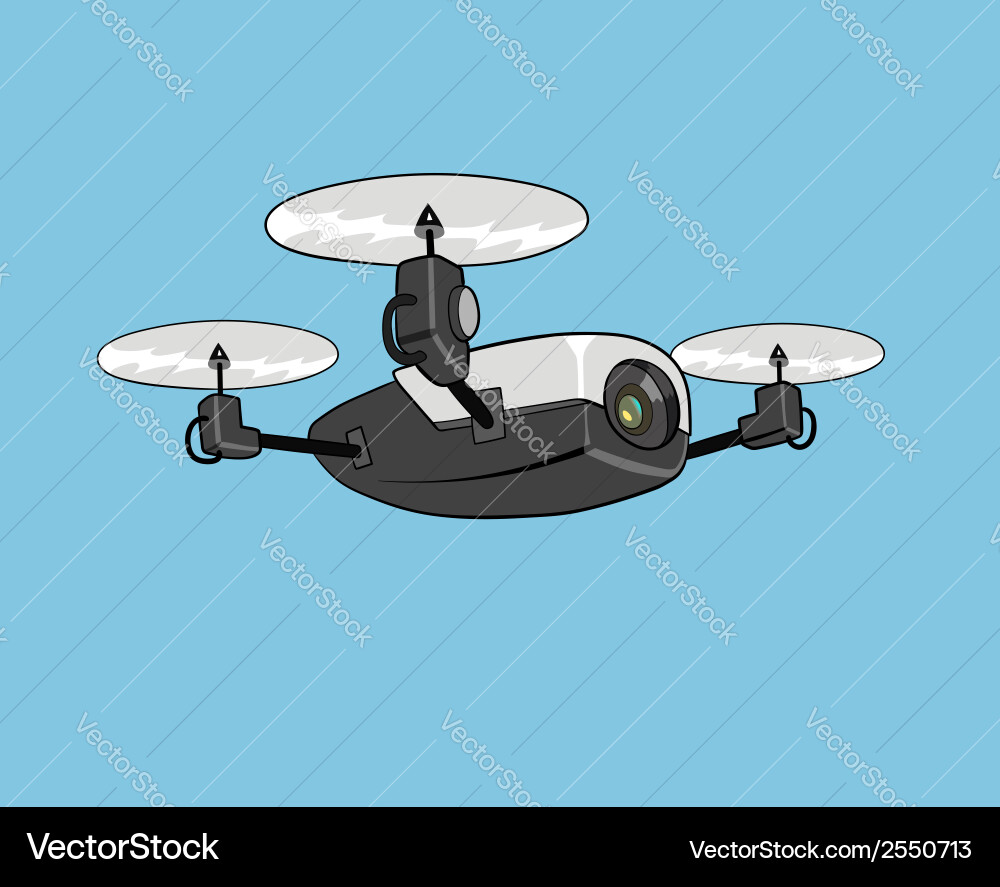 Modern Drone with Multiple Rotors Vector Image