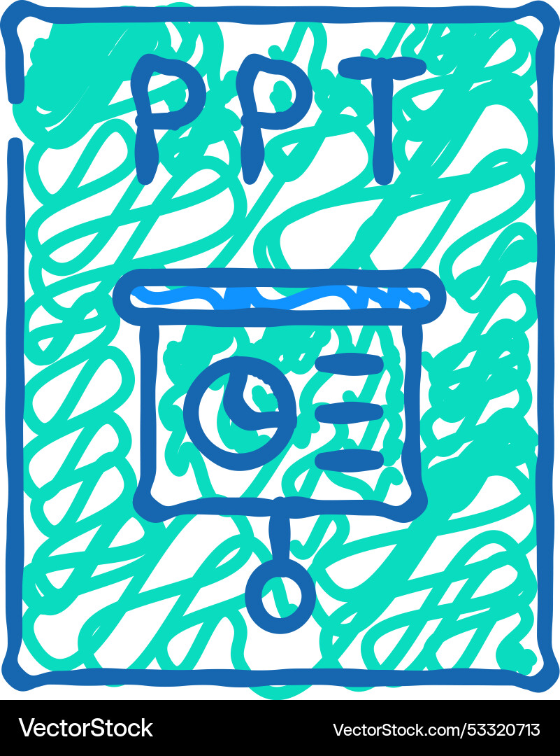 Ppt file format document icon doodle Ppt file format document icon doodle vector image
