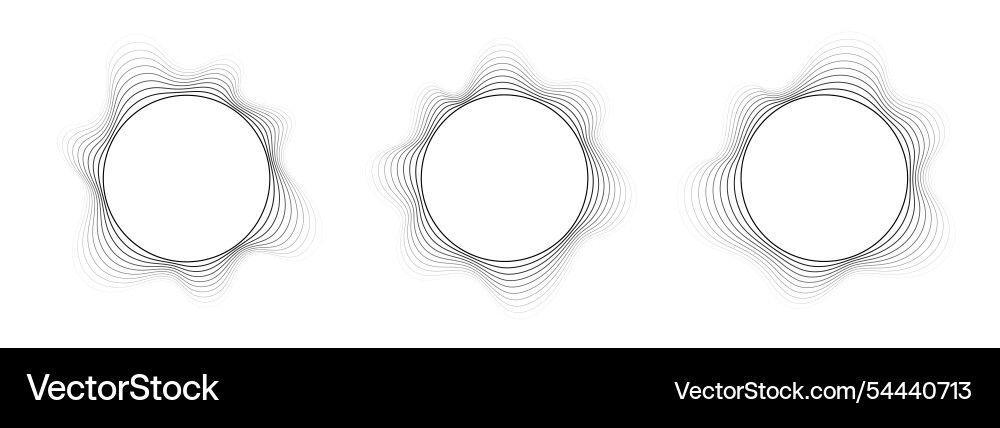 Round sound wave frames circular lines pattern Round sound wave frames circular lines pattern vector image
