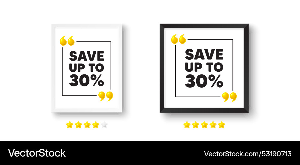 Save up to 30 percent discount sale offer price Save up to 30 percent discount sale offer price vector image