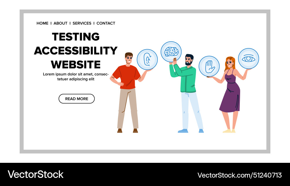 Screenreader testing accesibility website vector image