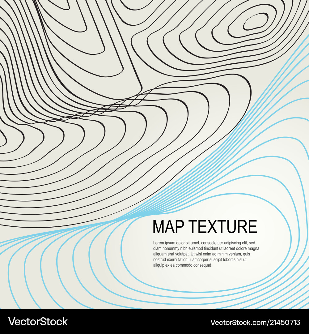 Topographical terrain map with line contours Topographical terrain map with line contours vector image