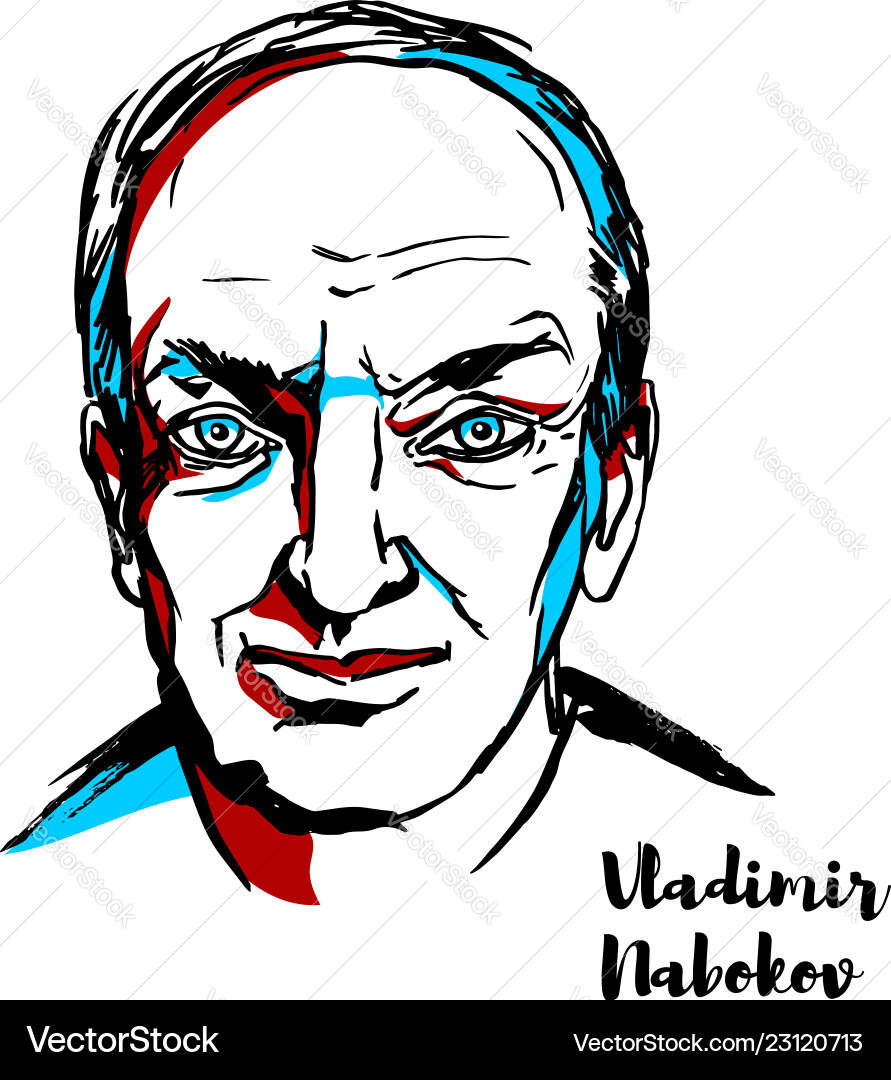 Vladimir nabokov portrait Vladimir nabokov portrait vector image