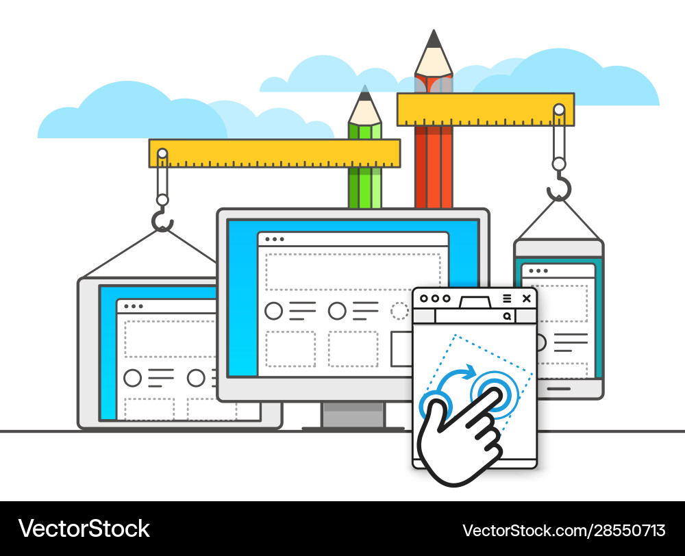 Web design development concept Vector Image