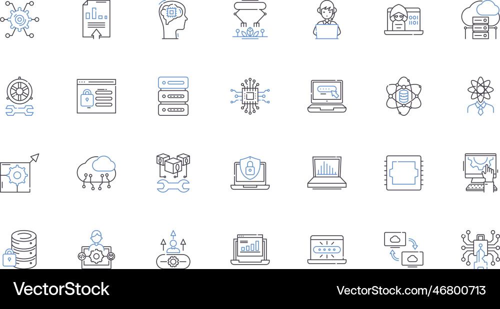 Web icons line collection symbols graphics Web icons line collection symbols graphics vector image