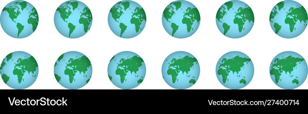 3D Planet Maps Set vector image