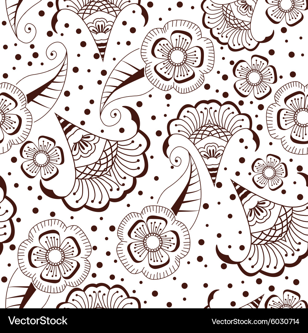 Abstract seamless background henna style Vector Image