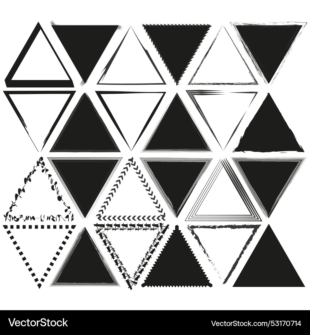 Abstract triangle icons geometric border patterns Abstract triangle icons geometric border patterns vector image
