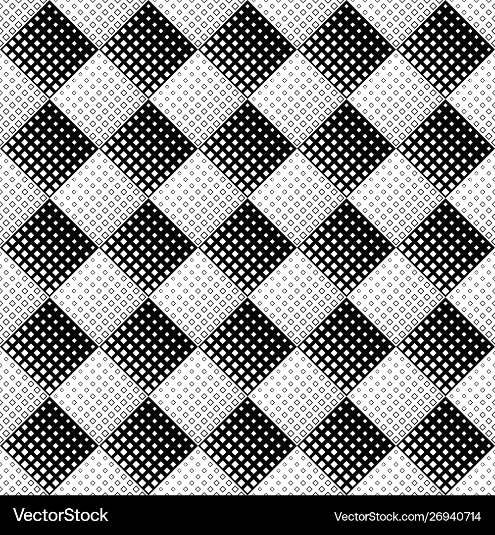 Black and white square pattern background design vector image