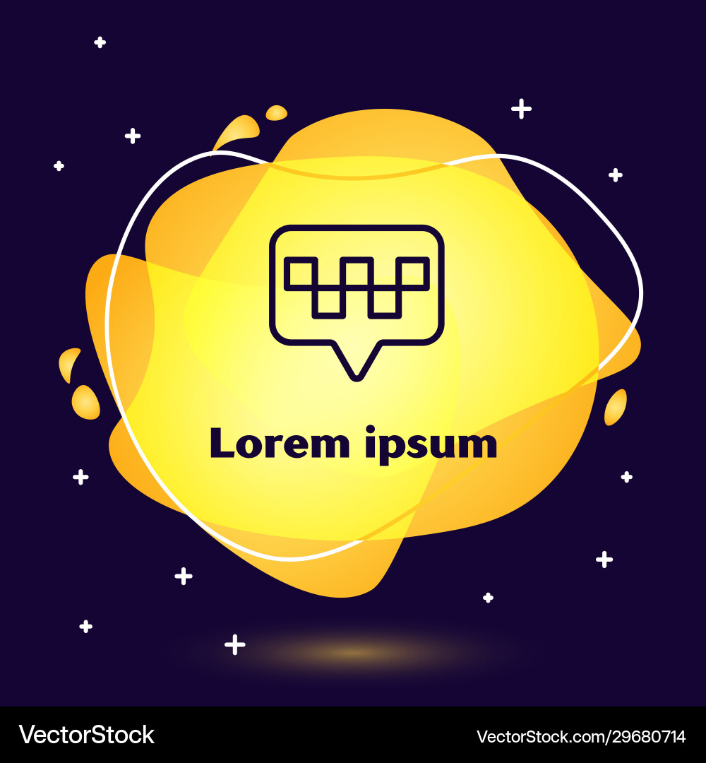 Black line map pointer with taxi icon isolated Black line map pointer with taxi icon isolated vector image