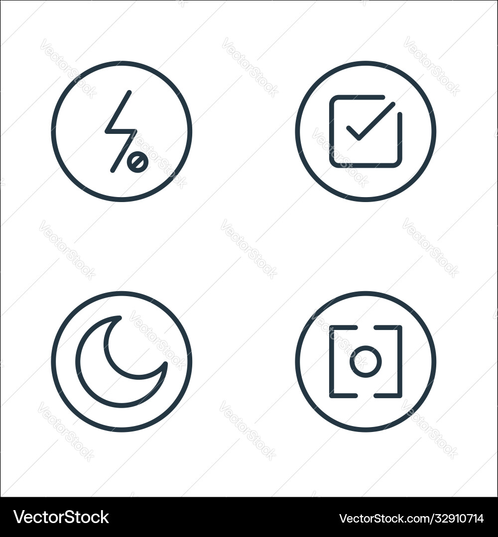 Camera line icons linear set quality vector image