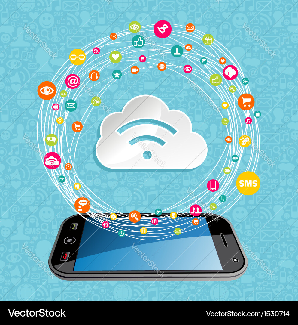 Cloud computing network concept vector image