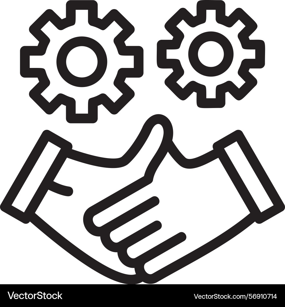 Collaboration linear style icon design Vector Image