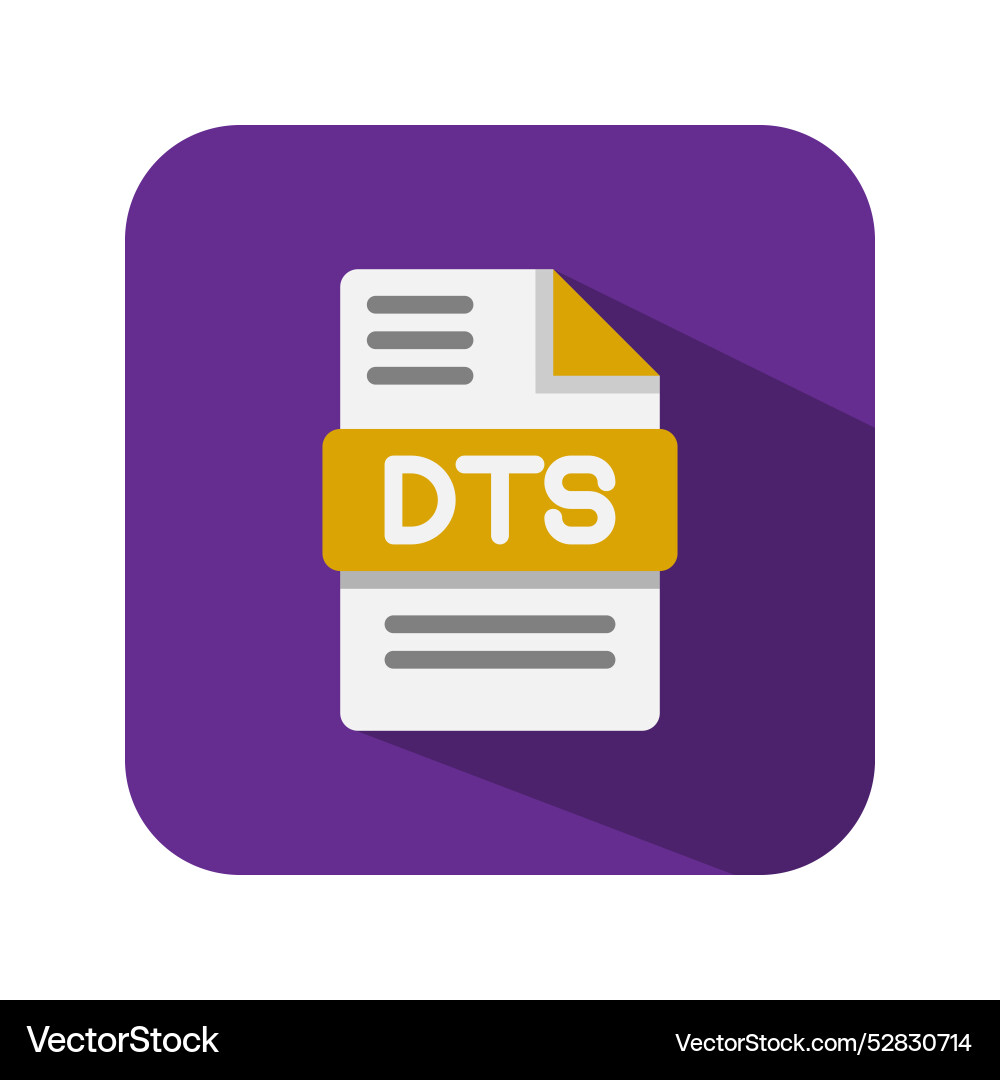 Dts audio file flat icons format Vector Image