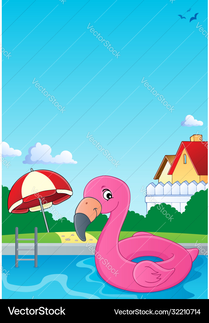 Flamingo float theme image 2 vector image