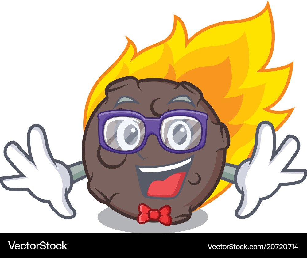 Geek meteorite character cartoon style Geek meteorite character cartoon style vector image