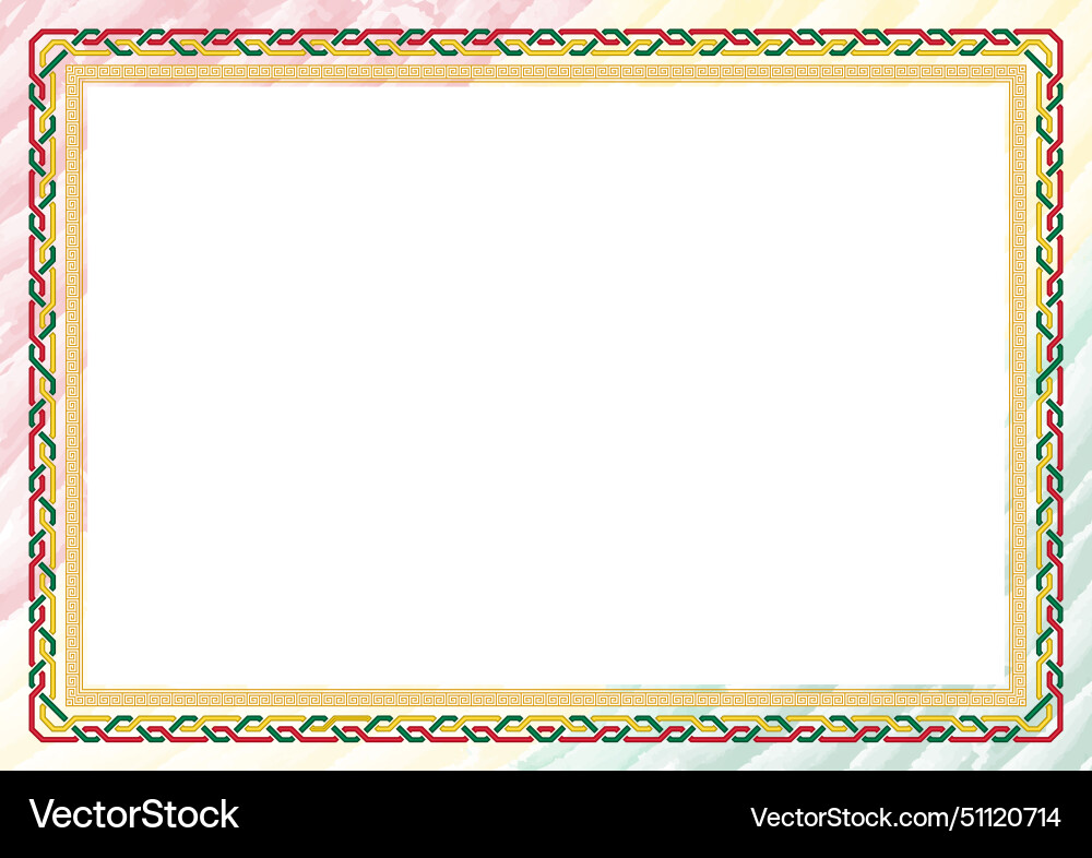 Horizontal frame and border with ghana flag Vector Image