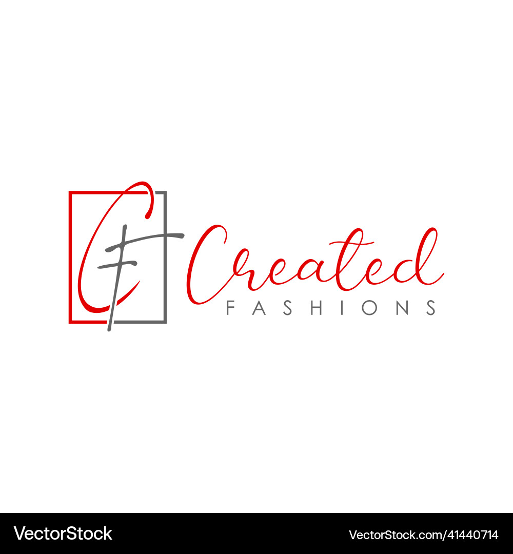 Image abstract graphic letter cf script font Image abstract graphic letter cf script font Vector Image
