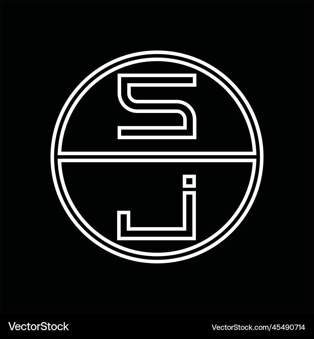 Js logo monogram abstract inside circle stripe vector image