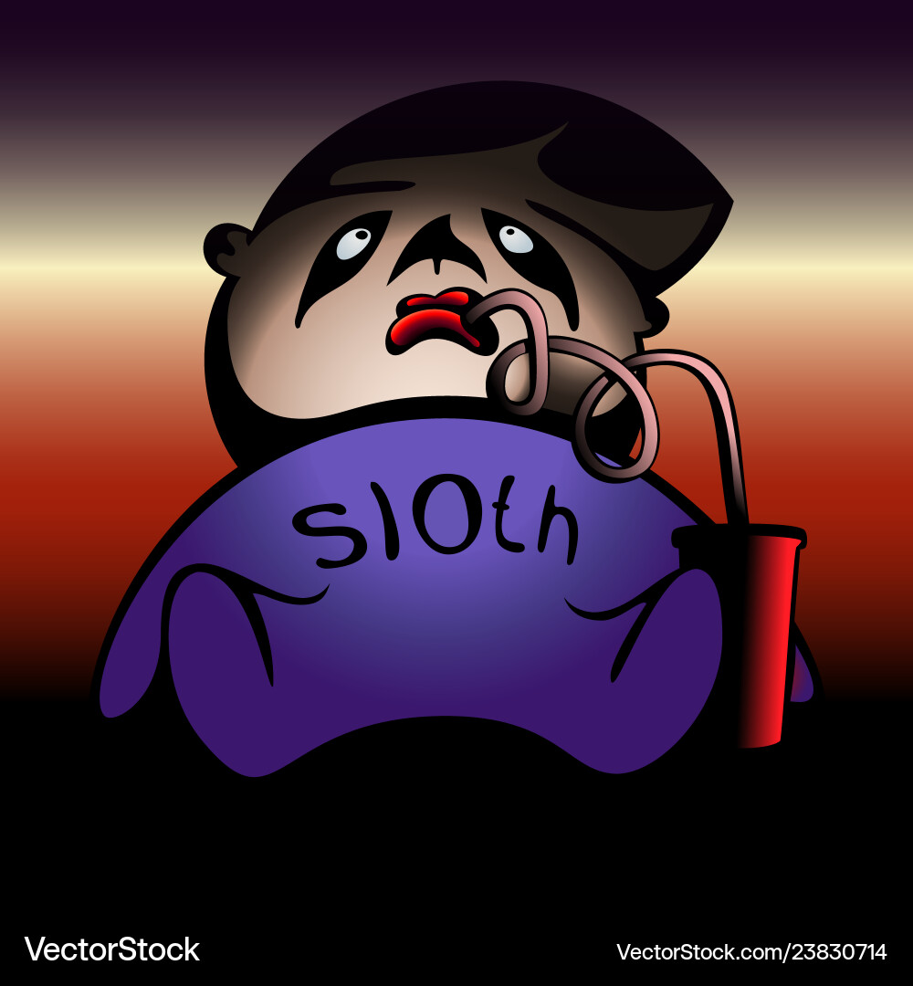 Lazy man sloth colorful vector image