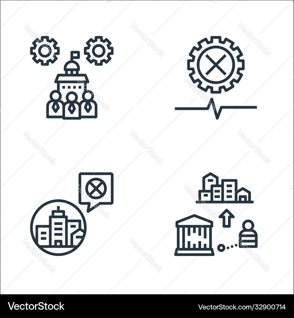 Lockdown line icons linear set quality Lockdown line icons linear set quality Vector Image