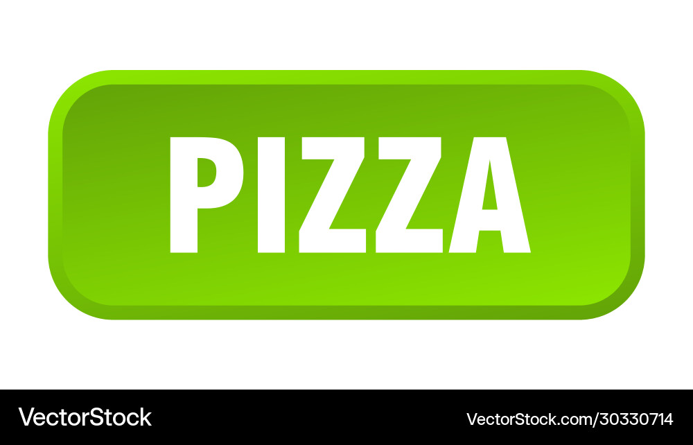 Pizza button square 3d push vector image