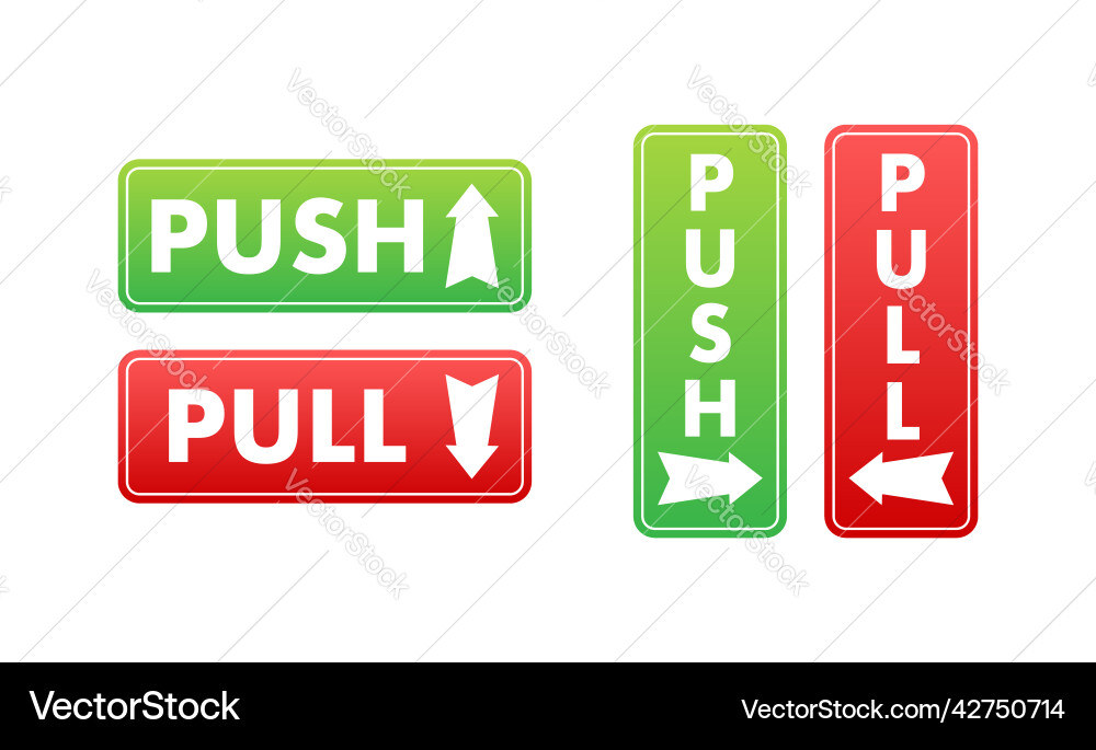 Pull push in flat style on white background Pull push in flat style on white background vector image