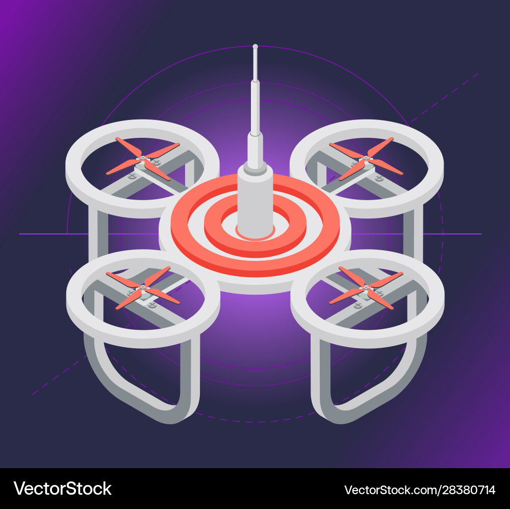 Quadcopter and remote controller drone Quadcopter and remote controller drone Vector Image
