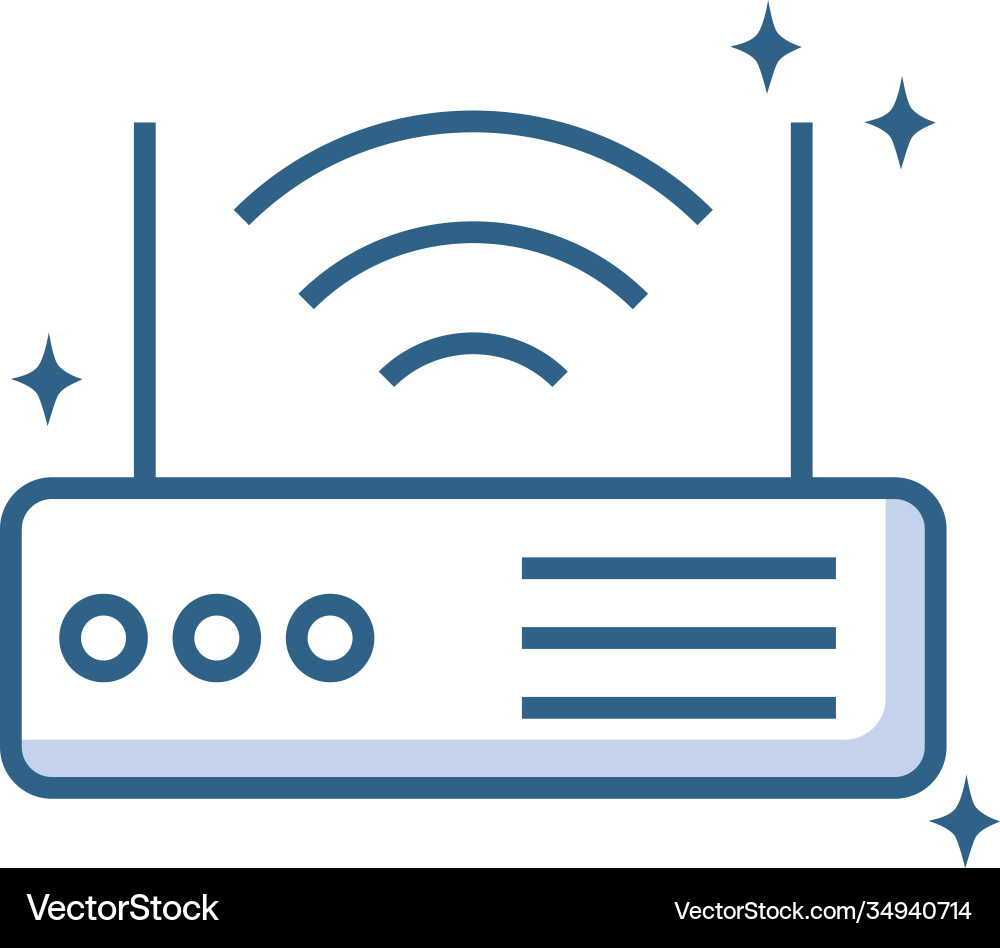 Router signal device technology object line style vector image