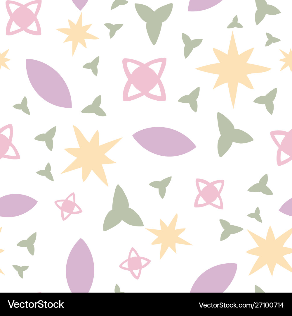 Scattering shapes in colour collection repeat vector image