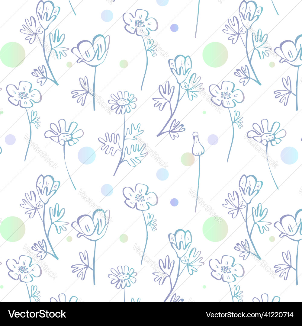 Seamless pattern with abstract flowers and circles Seamless pattern with abstract flowers and circles vector image