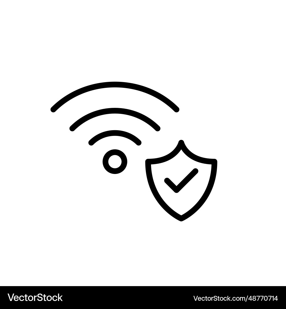 Secure wifi connection waves and protection Secure wifi connection waves and protection vector image