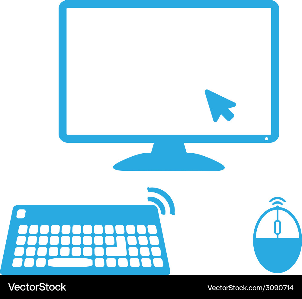 Social network background with computer media icon vector image