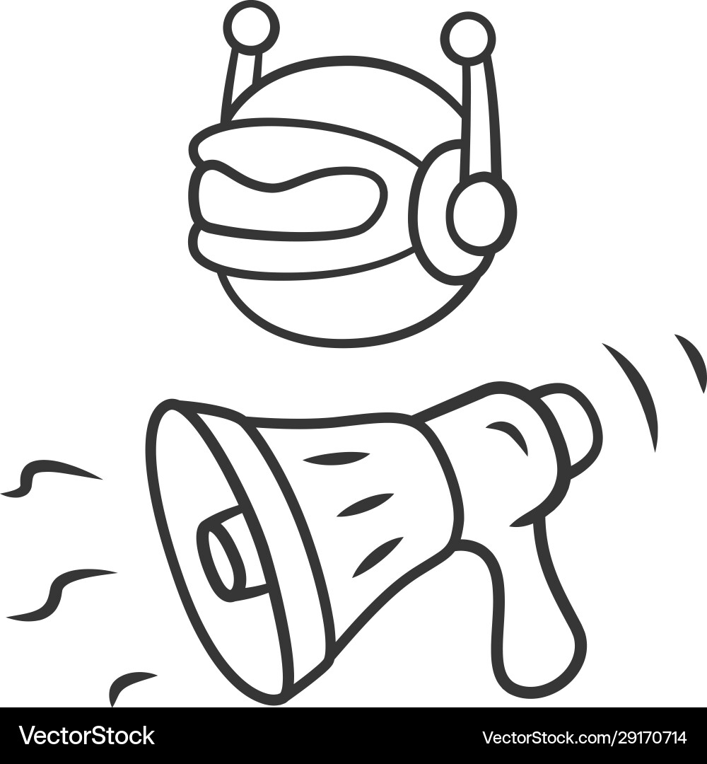 Spam Bot Icon - Linear Style vector image