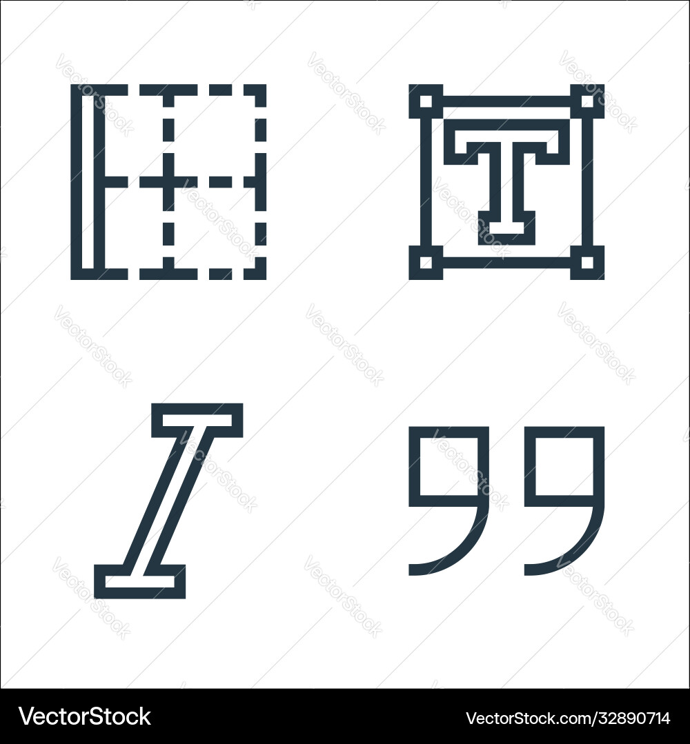 Text Editor Line Icons lineare Set Qualität Text Editor Line Icons lineare Set Qualität vektorbild